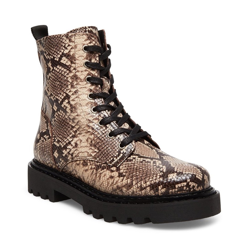 Gaven Steve Madden snake design combat boots